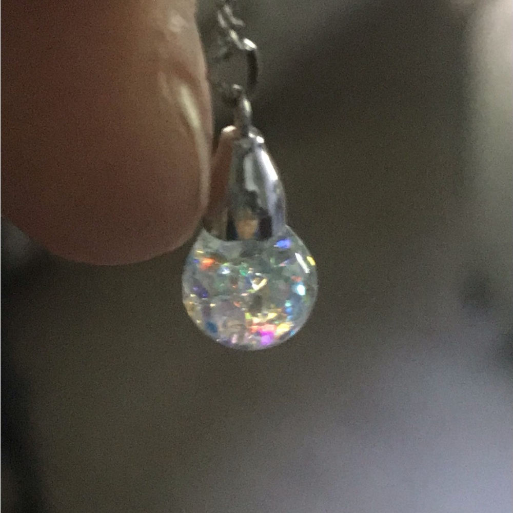 Silver Iridescent Sphere Pendant